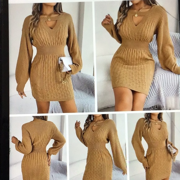 Cable Knit Sweater Dress - Picture 2 of 2